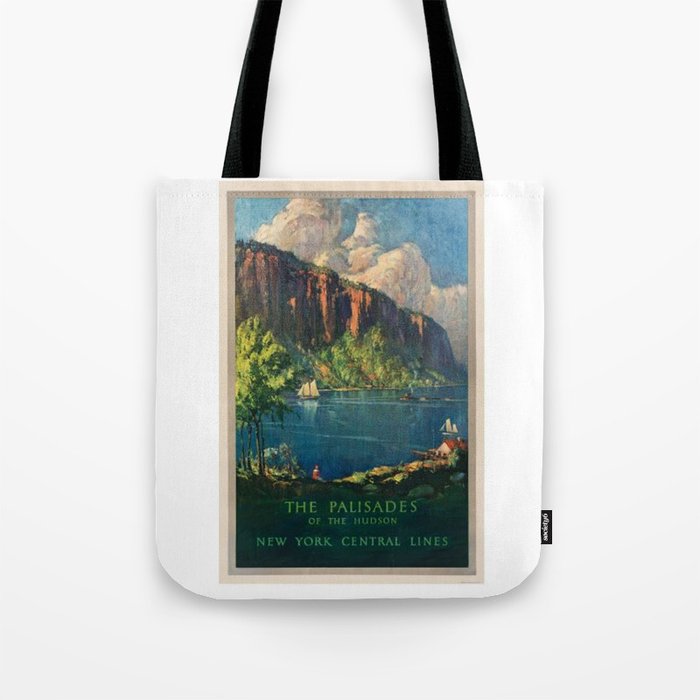 Vintage Travel Poster Hudson River Tote Bag