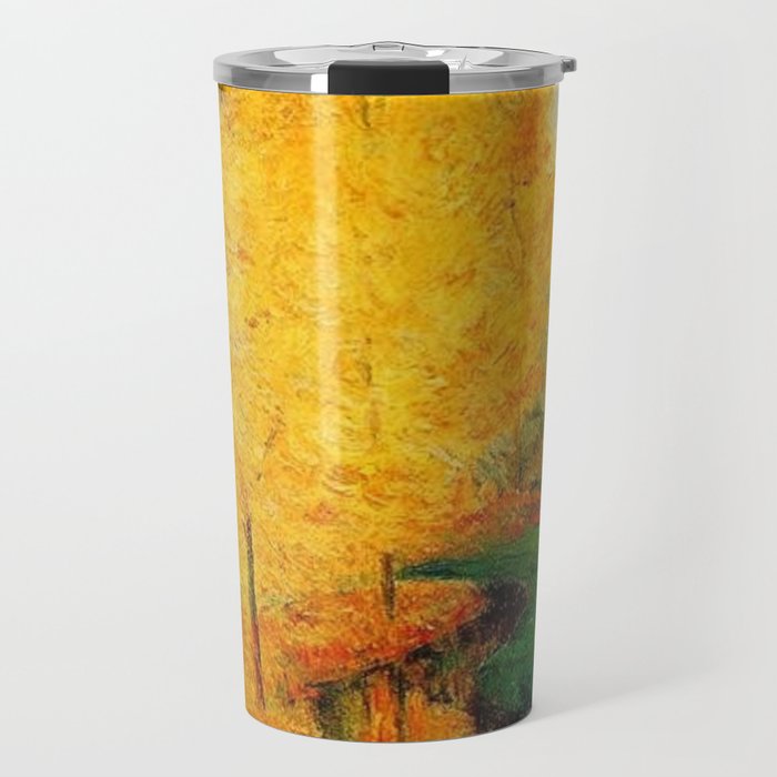 Classical Masterpiece 'By the Stream - Autumn' by Paul Gauguin Travel Mug