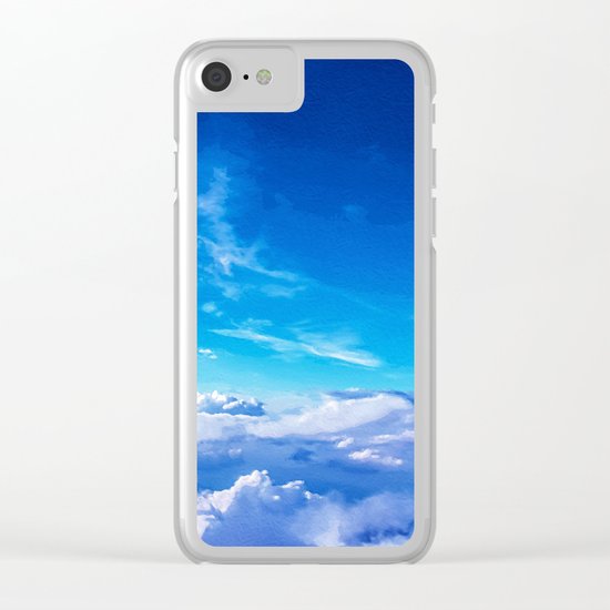 Above the clouds sky is always blue Clear iPhone Case