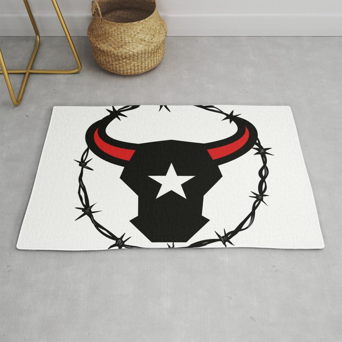 Texas Longhorn Barbed Wire Icon Rug