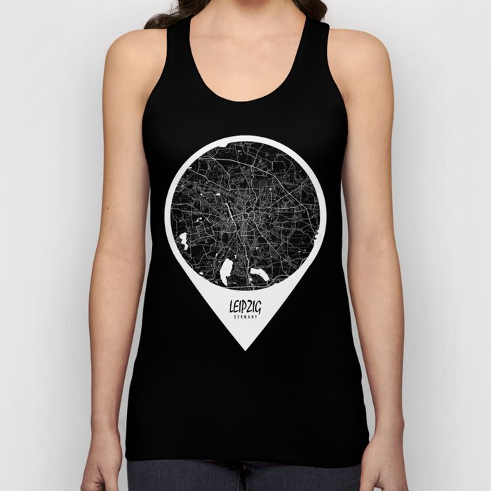 Leipzig City Map of Saxony, Germany - Circle Tank Top