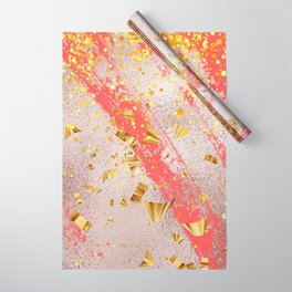 Orange And Glitter Contemporary Pattern Wrapping Paper