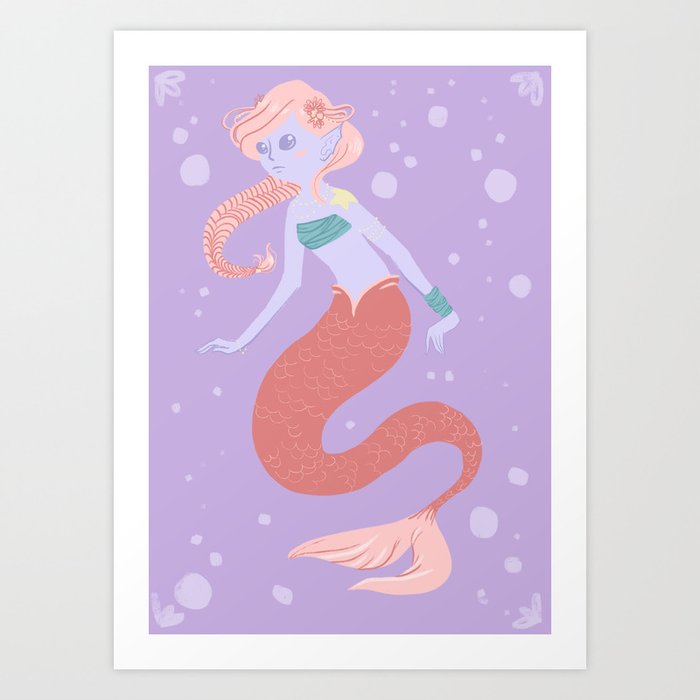 Mermaid Art Print by Miss Elaneous | Society6