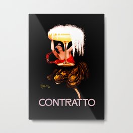Leonetto Cappiello Advertising Poster Contrato Wine Metal Print | Unconventional, Painting, Wine, French, Italian, Advertising, Bubbling, Champagne, Bold, Contrato 