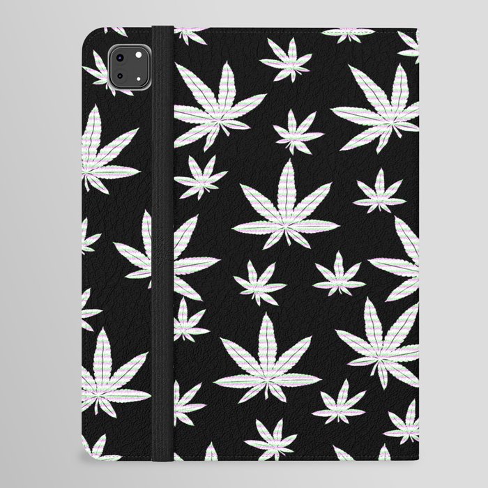 Black & White Weed Marijuana Cannabis Lovers Smokers  iPad Folio Case