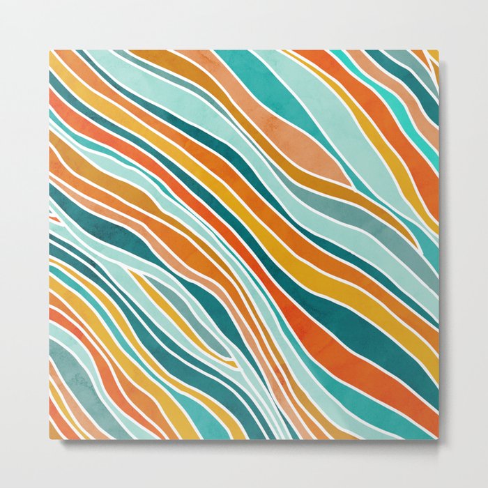 Colorful Summer Stripes Metal Print