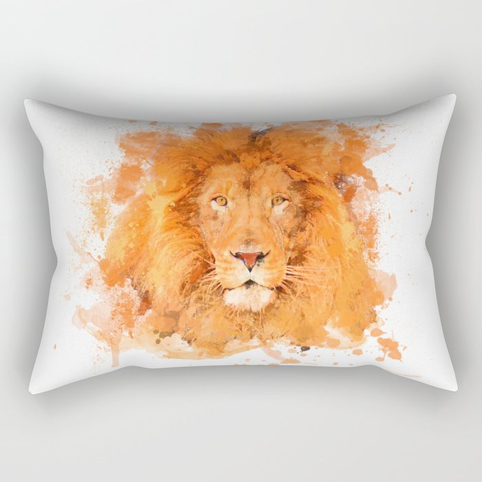 Splatter Lion Rectangular Pillow
