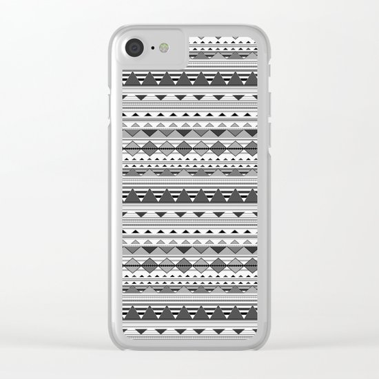 Aztec Black & White Clear iPhone Case