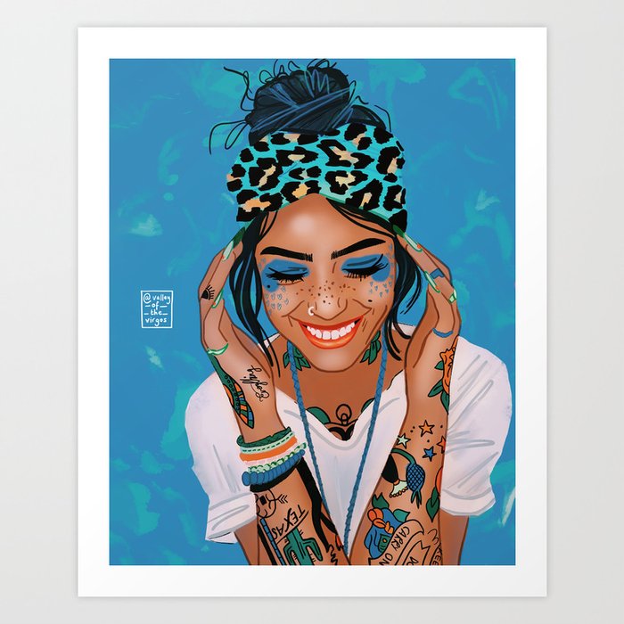 Tattooed girl Art Print