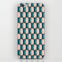 Blue and pink retro pattern iPhone Skin