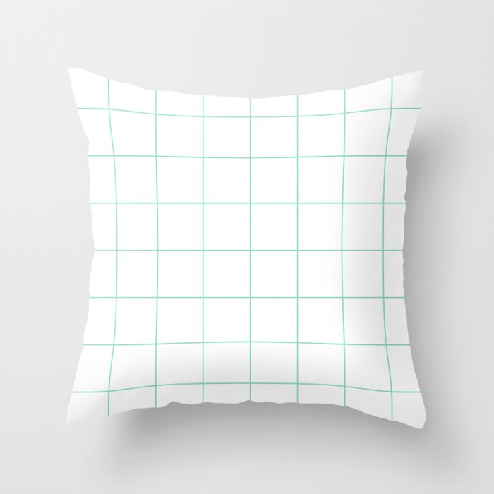 Graph Paper (Mint & White Pattern) Throw Pillow