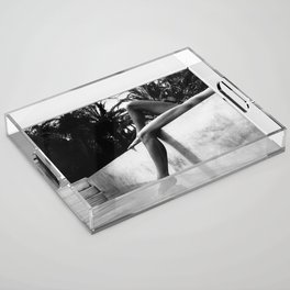 Dip your toes into the water, female form black and white photography - photographs Acrylic Tray