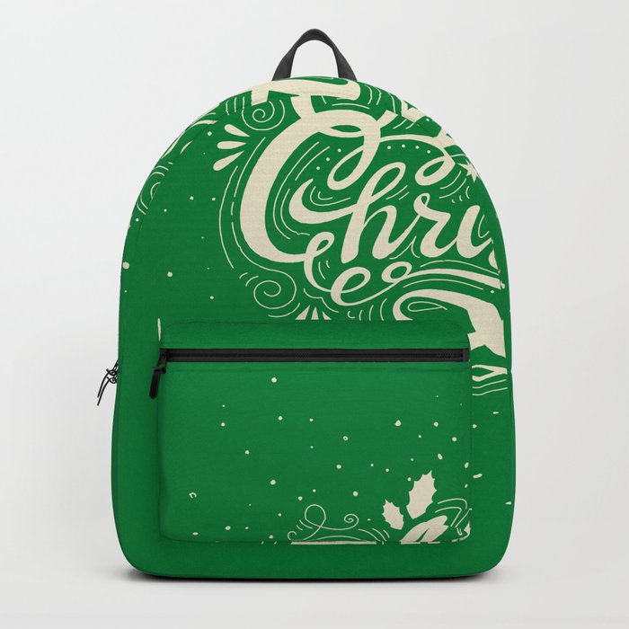 Merry Christmas 01 - Green Background Backpack