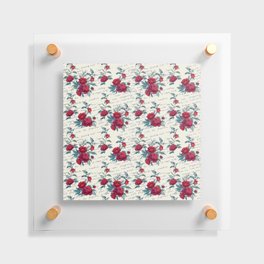 Vintage Trendy Red Peonies Letter Collection Floating Acrylic Print