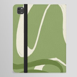 Green Abstract Line Art iPad Folio Case