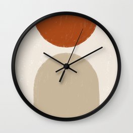 Minimalist Abstract Shapes (burnt orange/tan) Wall Clock