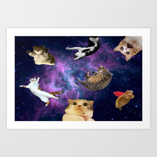 Cats in Space Art Print