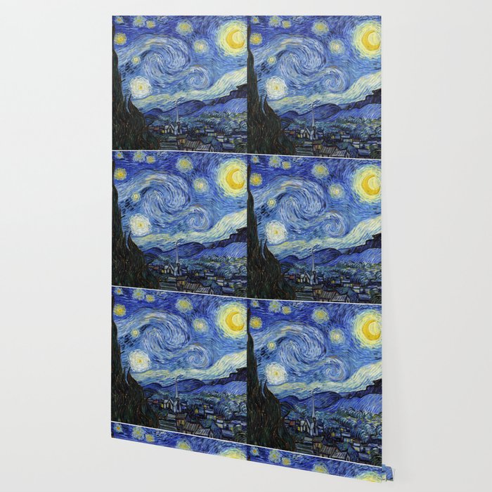 Starry Night By Vincent Van Gogh Wallpaper By Artgallery Society6