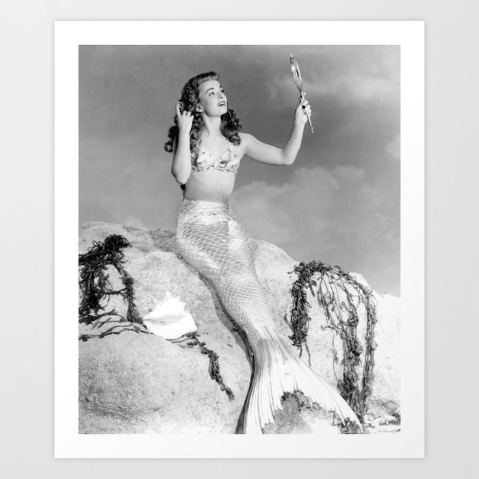 Vintage Mermaid : Mr Peabody & The Mermaid Art Print