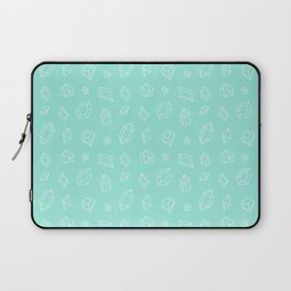 Seafoam and White Gems Pattern Laptop Sleeve