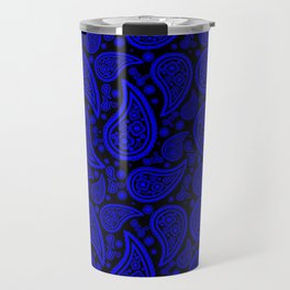Paisley (Blue & Black Pattern) Travel Mug