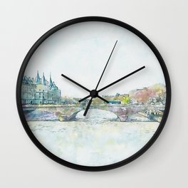 La Seine 1, Paris, France, by Jennifer Berdy Wall Clock