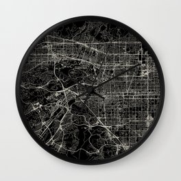 Pomona, USA. City Map Drawing Wall Clock