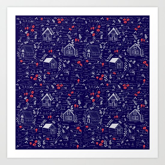 Stuga Pattern Art Print