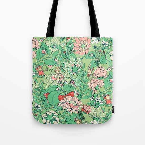 Garden party - sage tea version Tote Bag