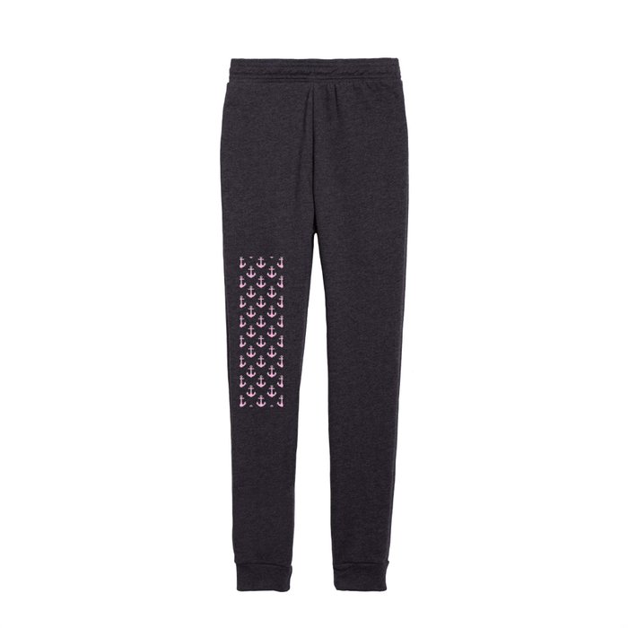 Anchors (Pink & White Pattern) Kids Joggers