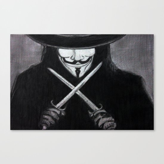 V for Vendetta (by Esin )5 Canvas Print