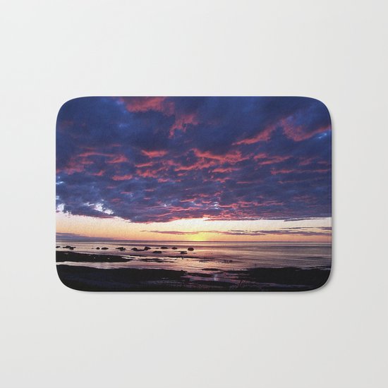 Textured Clouds at Sunset Bath Mat
