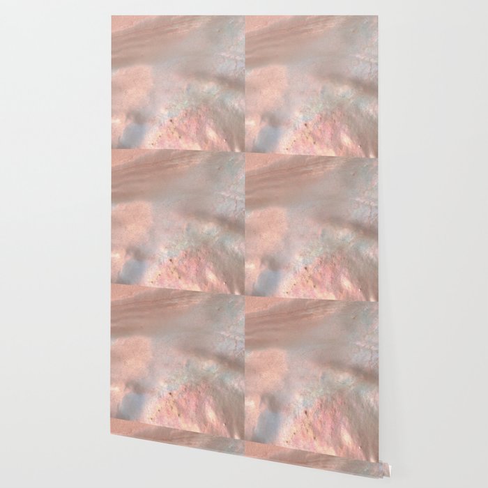 Mother Of Pearl In Rose Gold Wallpaper By Peggieprints Society6