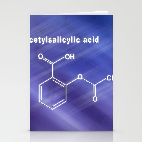 Acetylsalicylic acid, aspirin, Structural chemical formula Stationery Cards