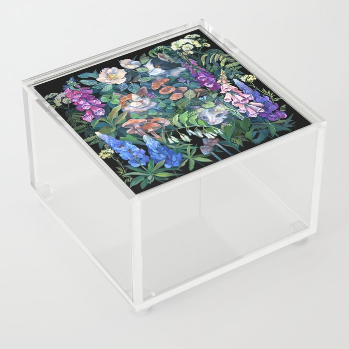 Cats Flower Garden Acrylic Box