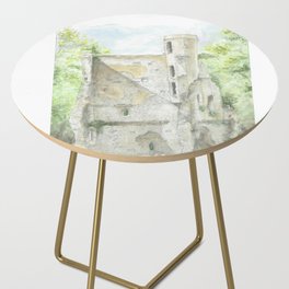 Minster Lovell (Medieval Ruins in Watercolor) Side Table