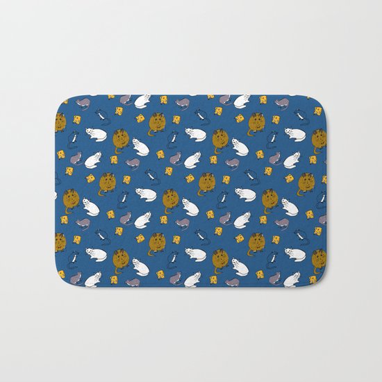 Mouse and Cat and Cheese Bath Mat