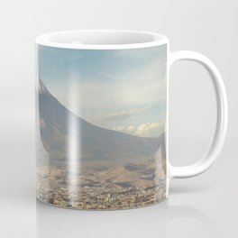 City of Arequipa in Peru with its iconic volcano Misti Coffee Mug | City, Peru, Film, Mountain, Landscape, Snow, Arequipa, Digital, Volcano, Green 