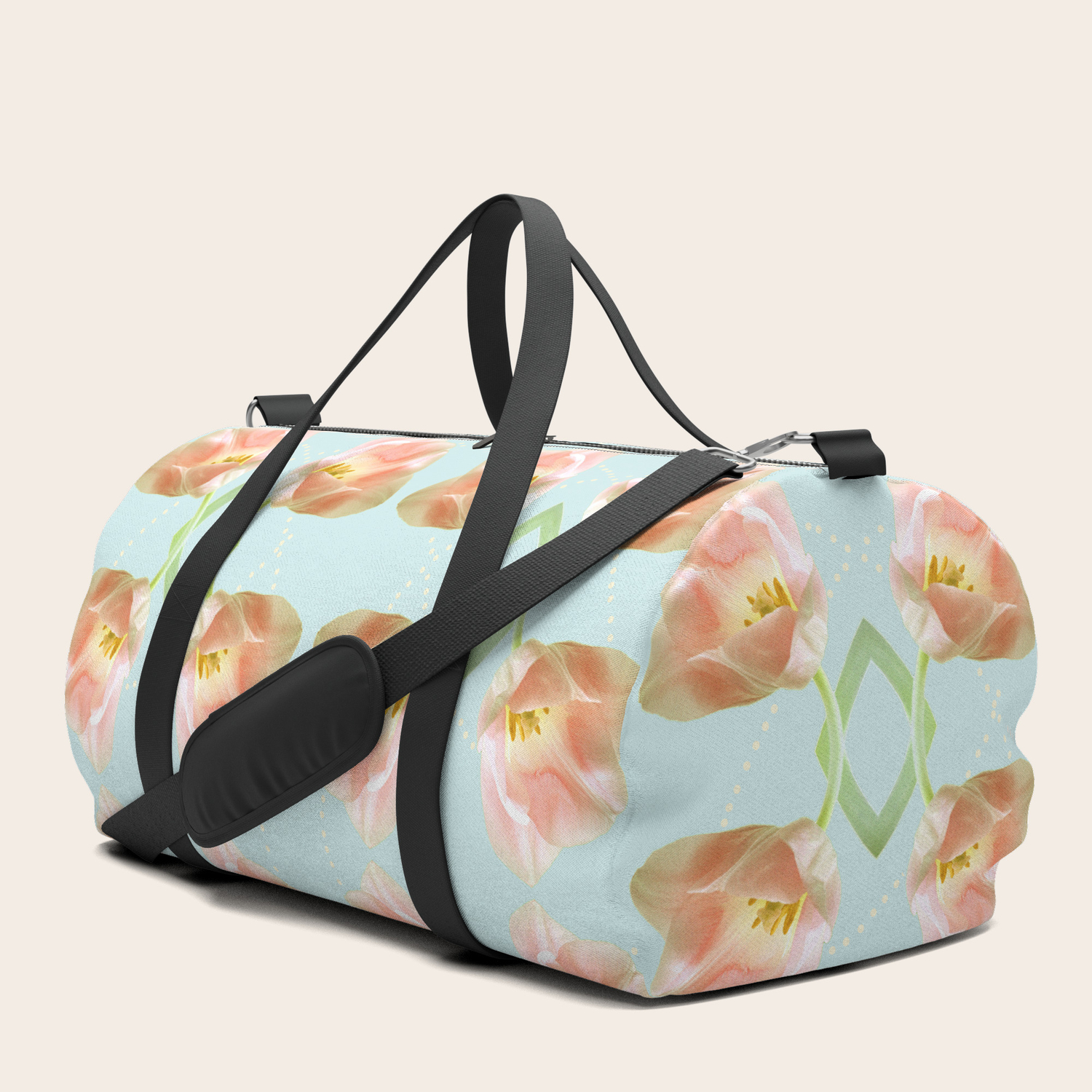 Tulip Spring Salad Eau Di Nil Lemon Cream Duffle Bag By Rose23