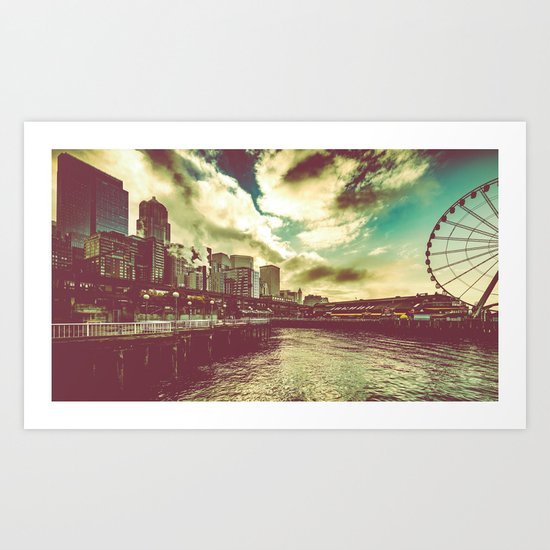 Seattle Pike Place Market Pier 57 Art Print