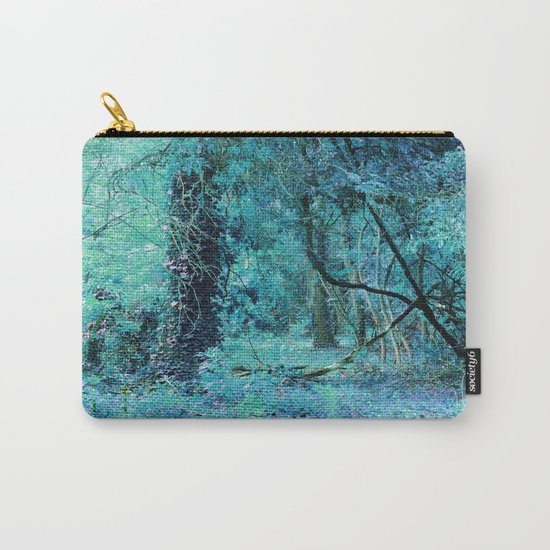 Aqua Teal Tree Landscape Carry-All Pouch