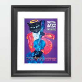 1994 Montreal Jazz Festival Cool Cat Poster No. 1 Gig Advertisement Framed Art Print