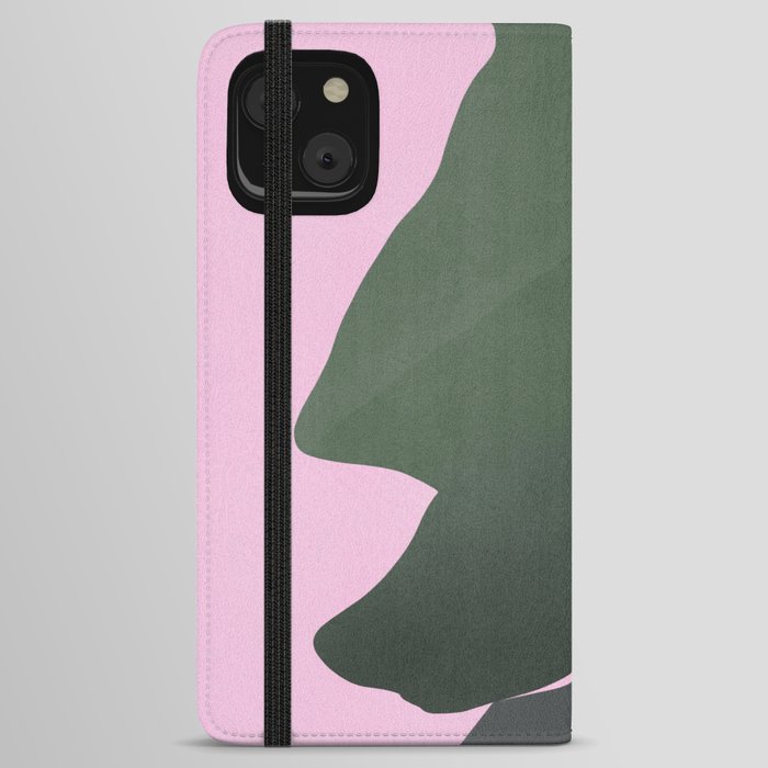 Stone sculpture in olive green iPhone Wallet Case
