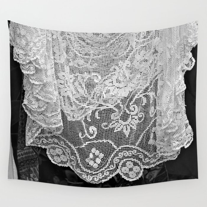 Vintage Romantic Lace Crochet Tablecloth Hanging Laundry Wall Tapestry