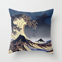 the great wave Throw Pillow