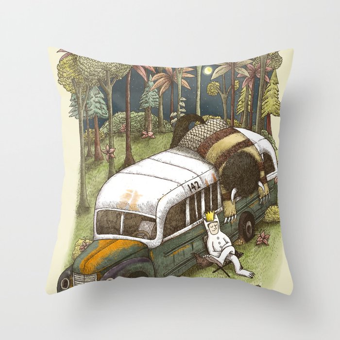 Into The Wild Things Throw Pillow