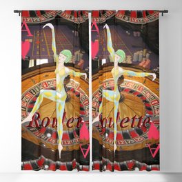 Lady Luck art deco roulette gaming design Blackout Curtain