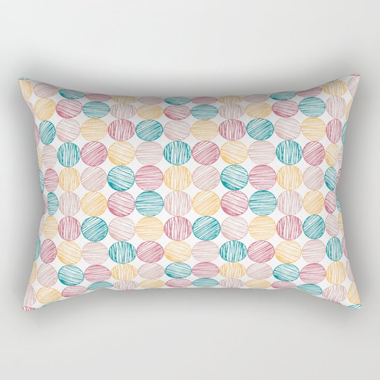 Scrawled Polka Dots Rectangular Pillow