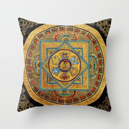 Buddhist Hindu Mandala 23 Throw Pillow