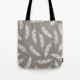 White Feather Pattern Tote Bag
